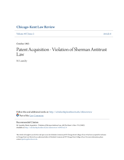 Patent Acquisition - Violation of Sherman Antitrust Law