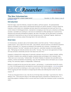 The New Volunteerism - University of Oregon