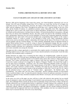 Reading List - Faculty of History