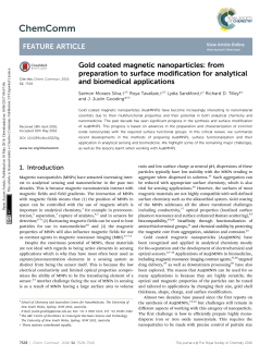 Gold coated magnetic nanoparticles: from