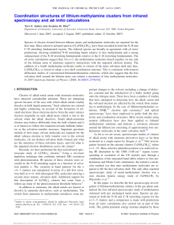 Coordination structures of lithium-methylamine clusters from infrared