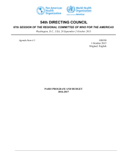 PAHO Program and Budget 2016-2017