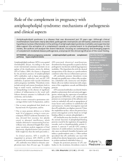Role of the complement in pregnancy with antiphospholipid syndrome