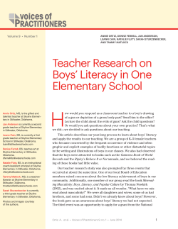 Teacher Research on Boys` Literacy in One Elementary