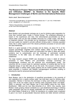 Natural and Artificial Systems for Recharge and Infiltration (NASRI)