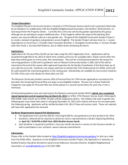 Kingfield Community Garden: APPLICATION FORM