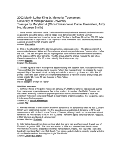 Maryland A - Collegiate Quiz Bowl Packet Archive