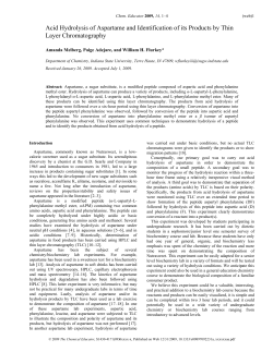 Acid Hydrolysis of Aspartame and Identification of its Products by
