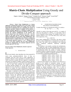 Matrix-Chain Multiplication Using Greedy and Divide