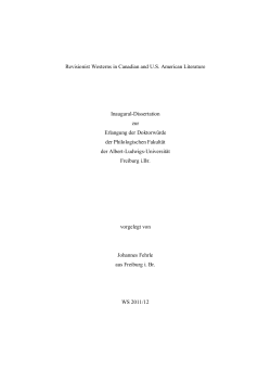 Revisionist Westerns in Canadian and U.S. American Literature