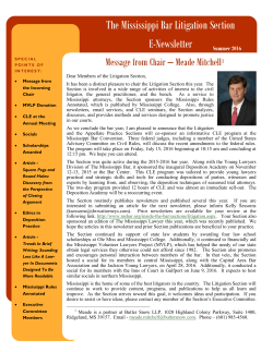 Summer 2016 - The Mississippi Bar