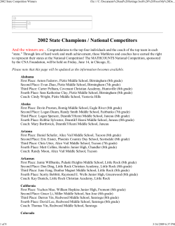 2002 State Competition Winners