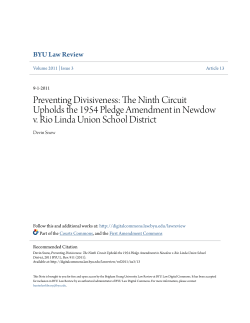 Preventing Divisiveness: The Ninth Circuit Upholds the 1954 Pledge