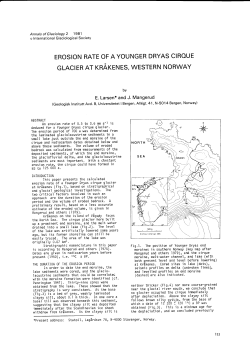 erosion rate of a younger dryas ciroue glacier at krakenes, western