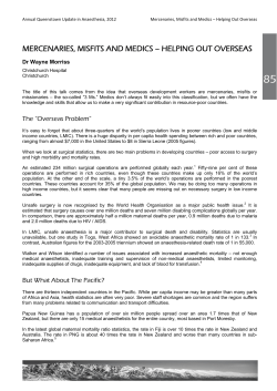 mercenaries, misfits and medics &ndash; helping out overseas