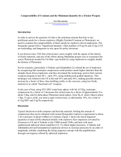10. Compressibility and the Minimum Amount of Fissile Material