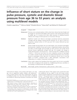 Influence of short stature on the change in pulse pressure, systolic