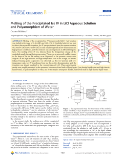 Melting of the Precipitated Ice IV in LiCl Aqueous Solution and