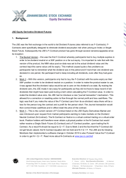 Introduction to JSE Dividend Futures