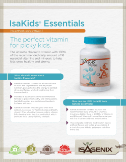 IsaKids Product Information Sheet