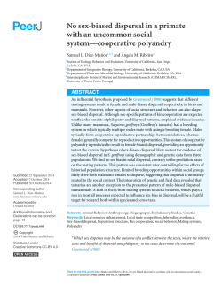 No sex-biased dispersal in a primate with an uncommon social