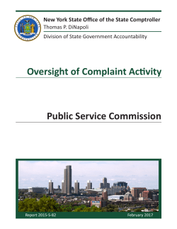 Oversight of Complaint Activity - Office of the State Comptroller