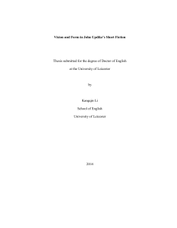 Vision and Form in John Updike`s Short Fiction Thesis submitted for