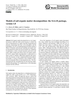 Models of soil organic matter decomposition