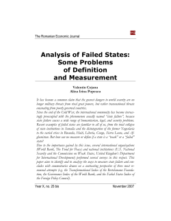 Analysis of Failed States: Some Problems of Definition and