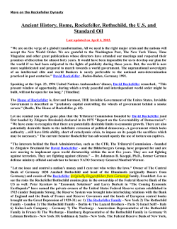 Ancient History, Rome, Rockefeller, Rothschild, the US