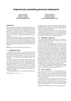Experiences evaluating personal metasearch
