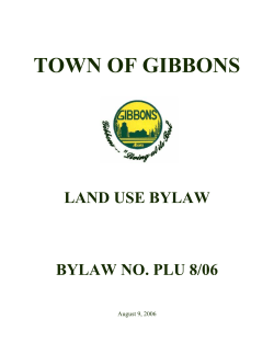 Land Use Bylaw. - Town of Gibbons