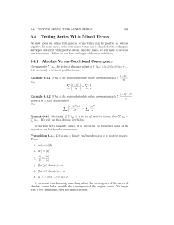 6.4 Testing Series With Mixed Terms