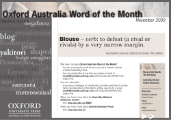 November 2009 - Australian National Dictionary Centre
