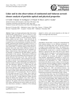 Lidar and in situ observations of continental and Saharan aerosol