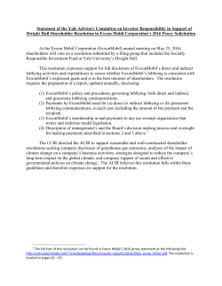 Statement of the Yale Advisory Committee on Investor