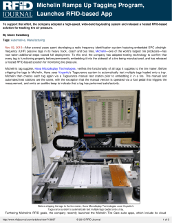 Michelin Ramps Up Tagging Program, Launches RFID