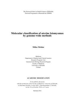 Molecular classification of uterine leiomyomas by genome