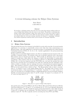 A trivial debiasing scheme for Helper Data Systems