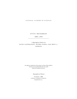 Otto Meyerhof - National Academy of Sciences