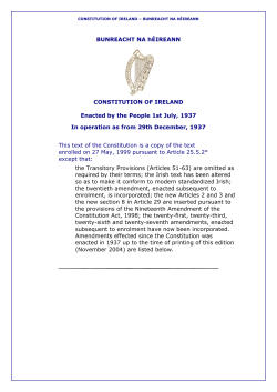BUNREACHT NA hIREANN. The Constitution of Ireland