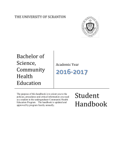 CHED Student Hankbook - The University of Scranton