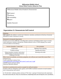 Positive Behavior Plan