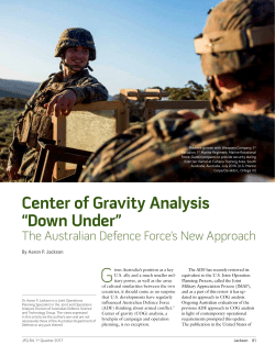 Center of Gravity Analysis &ldquo;Down Under&rdquo;