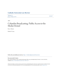 Columbia Broadcasting: Public Access to the Media Denied