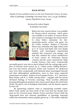 BOOK REVIEW Popular Fiction and Brain Science in the Late
