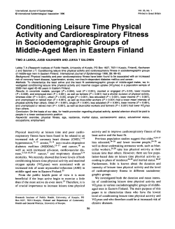 Conditioning Leisure Time Physical Activity and Cardiorespiratory