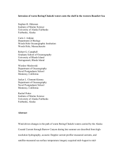 Intrusion of warm Bering/Chukchi waters onto the shelf in the