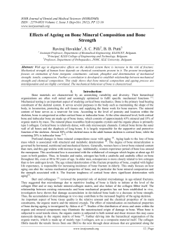 Effects of Ageing on Bone Mineral Composition and Bone