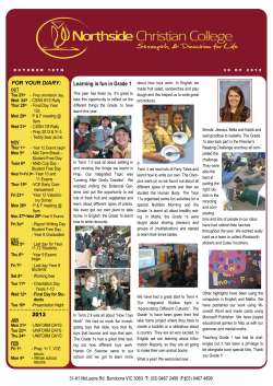 FOR YOUR DIARY: Learning is fun in Grade 1